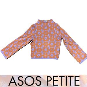 🧞ASOS Petite Lilac & Orange Floral Sweater | Women’s 6 Petite